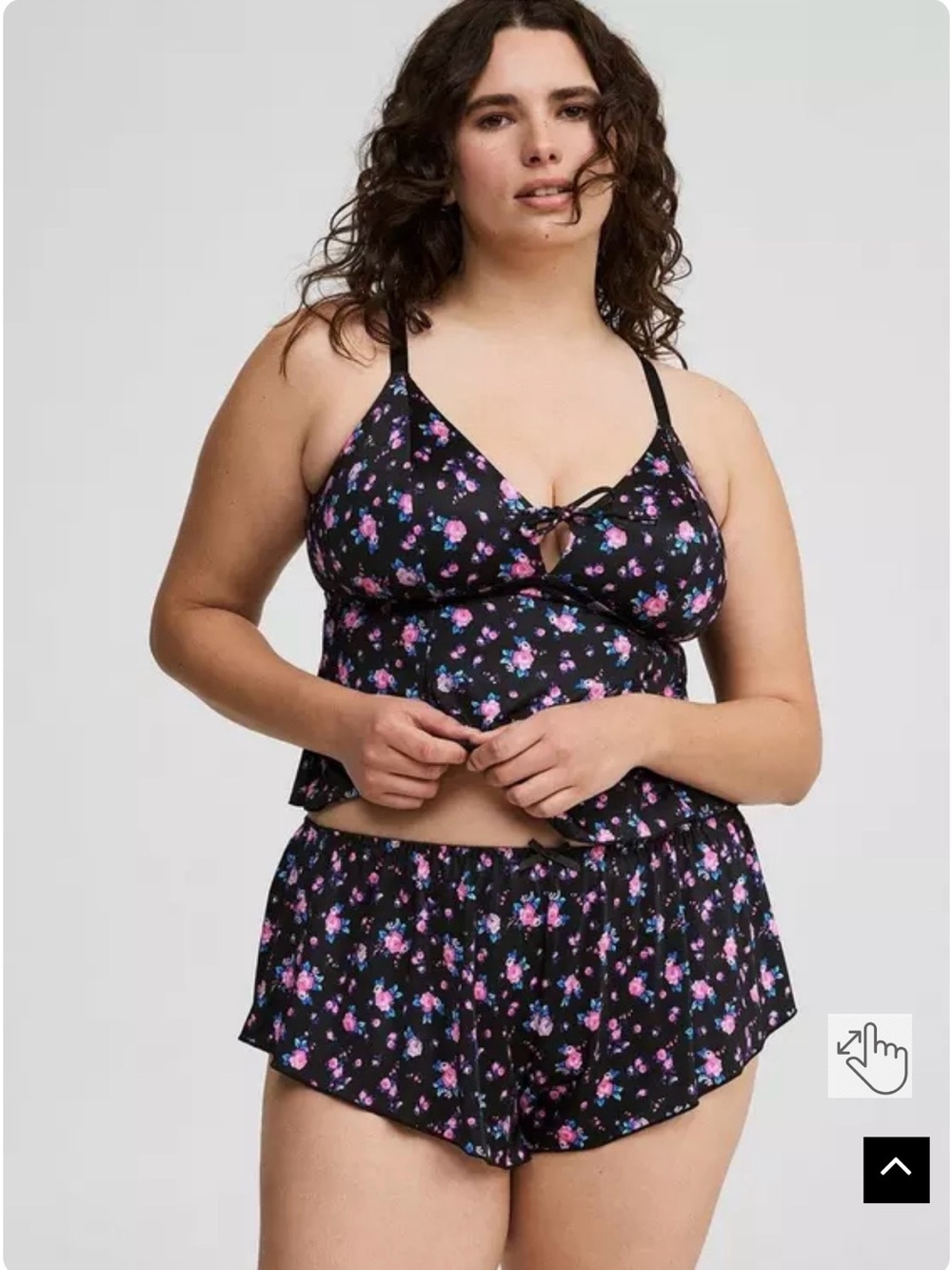 torrid NWOT Black Floral Cami & Shorts Sleep Set